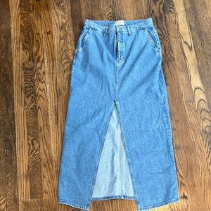 Derek Lam Light Blue Denim High-Waist Midi Skirt